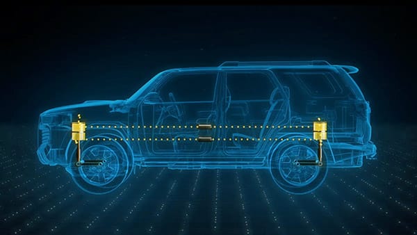 Hệ thống treo e-KDSS trên Lexus GX 2025 3 Hệ thống treo e-KDSS: Lốp trước và lốp sau hoạt động độc lập.