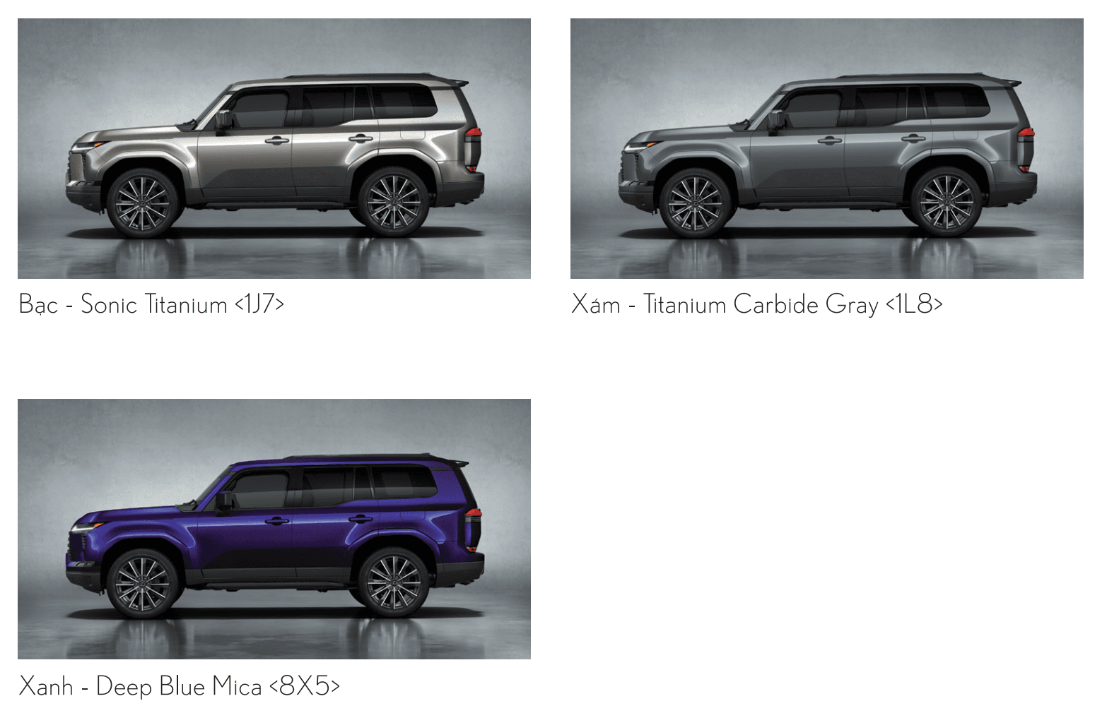 So sánh Lexus GX 550M và GX 550: Chọn phiên bản nào? 7 Bang mau GX 550 2025 2