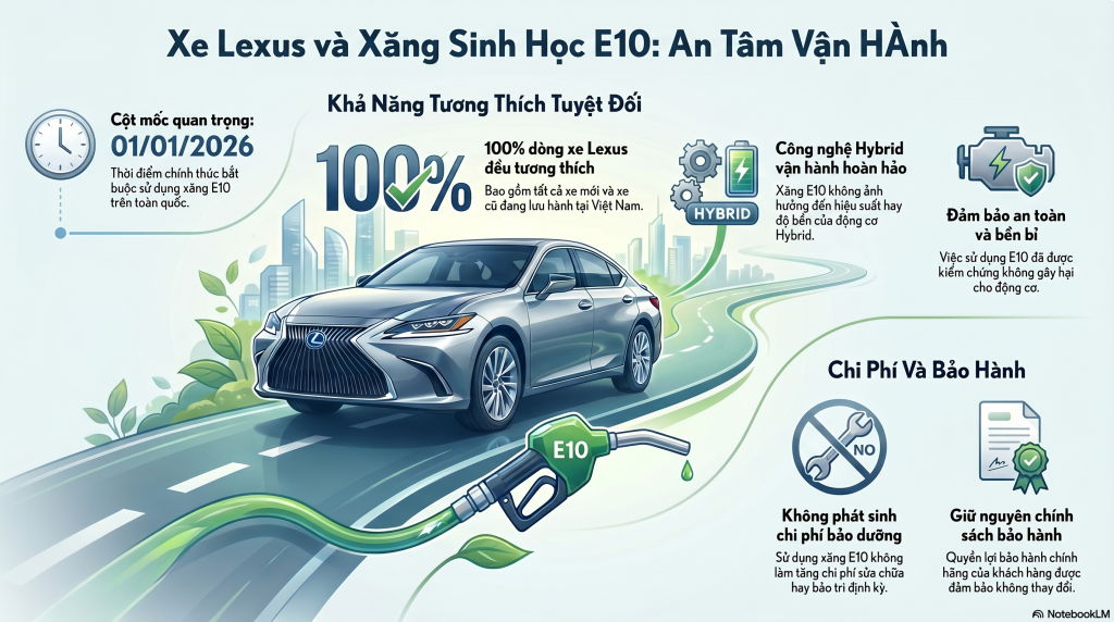 Xe Lexus có dùng được xăng E10 không? 1 Xe Lexus có dùng được xăng E10 không?